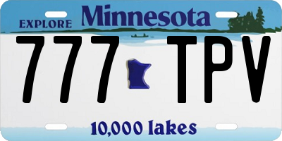 MN license plate 777TPV