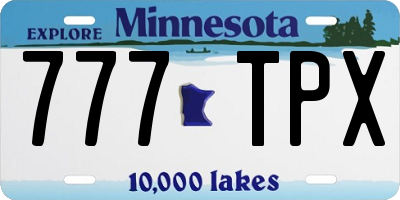 MN license plate 777TPX