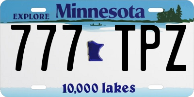 MN license plate 777TPZ