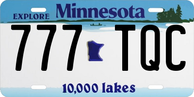 MN license plate 777TQC