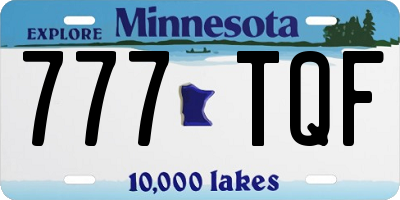 MN license plate 777TQF