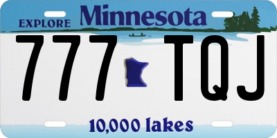 MN license plate 777TQJ