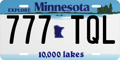 MN license plate 777TQL