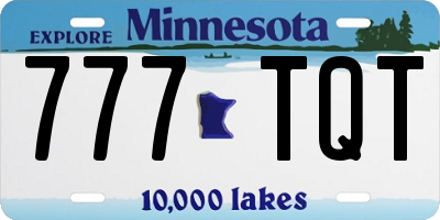 MN license plate 777TQT
