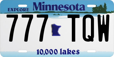 MN license plate 777TQW