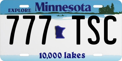 MN license plate 777TSC