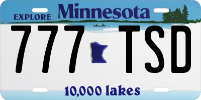 MN license plate 777TSD