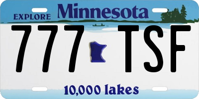 MN license plate 777TSF