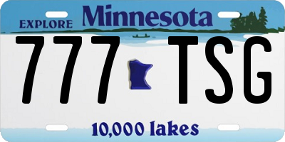 MN license plate 777TSG