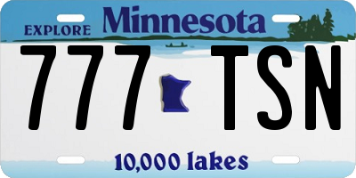 MN license plate 777TSN
