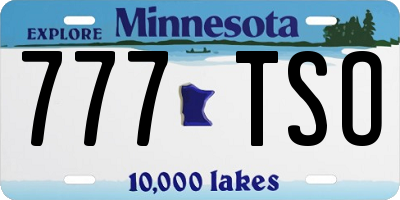 MN license plate 777TSO