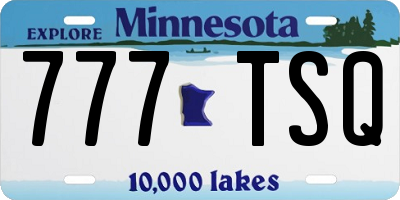 MN license plate 777TSQ