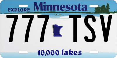 MN license plate 777TSV