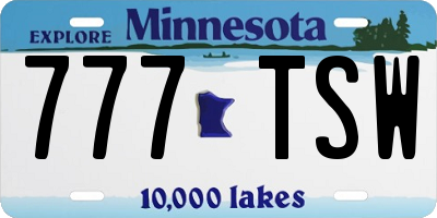 MN license plate 777TSW