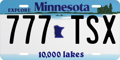 MN license plate 777TSX