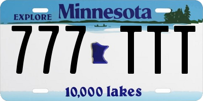 MN license plate 777TTT