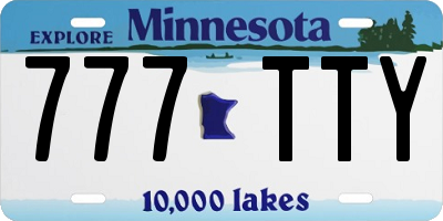 MN license plate 777TTY