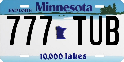 MN license plate 777TUB