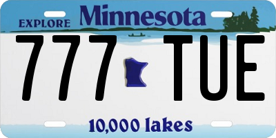 MN license plate 777TUE