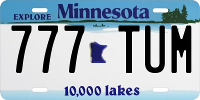 MN license plate 777TUM