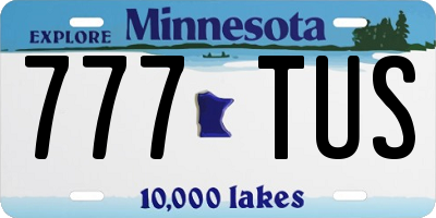 MN license plate 777TUS