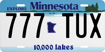 MN license plate 777TUX