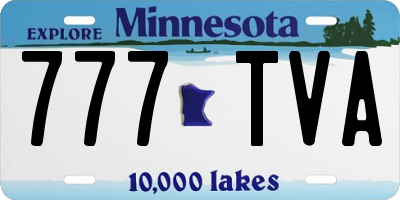 MN license plate 777TVA