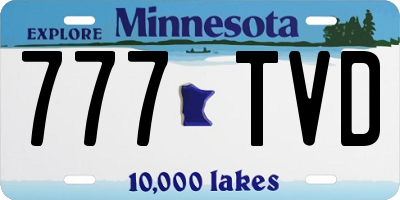 MN license plate 777TVD