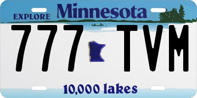 MN license plate 777TVM