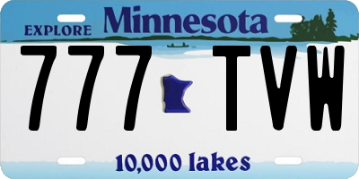 MN license plate 777TVW