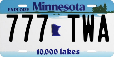MN license plate 777TWA