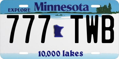 MN license plate 777TWB
