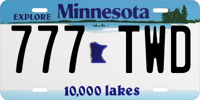 MN license plate 777TWD