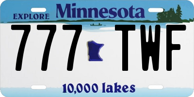 MN license plate 777TWF