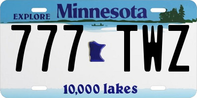 MN license plate 777TWZ