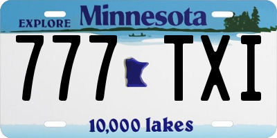 MN license plate 777TXI