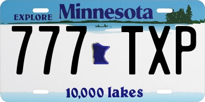 MN license plate 777TXP