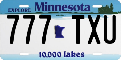 MN license plate 777TXU