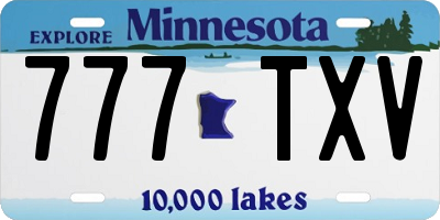 MN license plate 777TXV