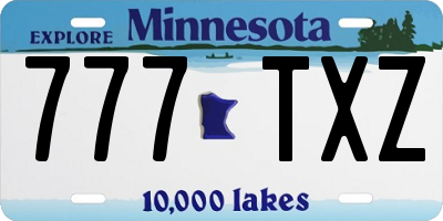 MN license plate 777TXZ