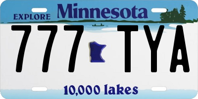 MN license plate 777TYA