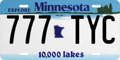 MN license plate 777TYC