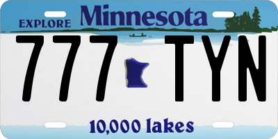 MN license plate 777TYN