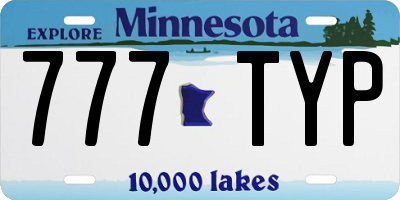 MN license plate 777TYP