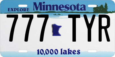 MN license plate 777TYR