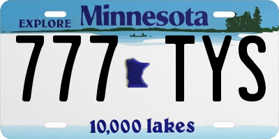 MN license plate 777TYS