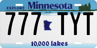 MN license plate 777TYT