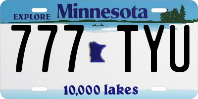 MN license plate 777TYU