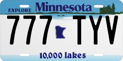 MN license plate 777TYV