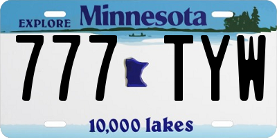 MN license plate 777TYW